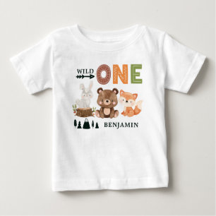 Camiseta WILD ONE Woodland First Birthday Bab