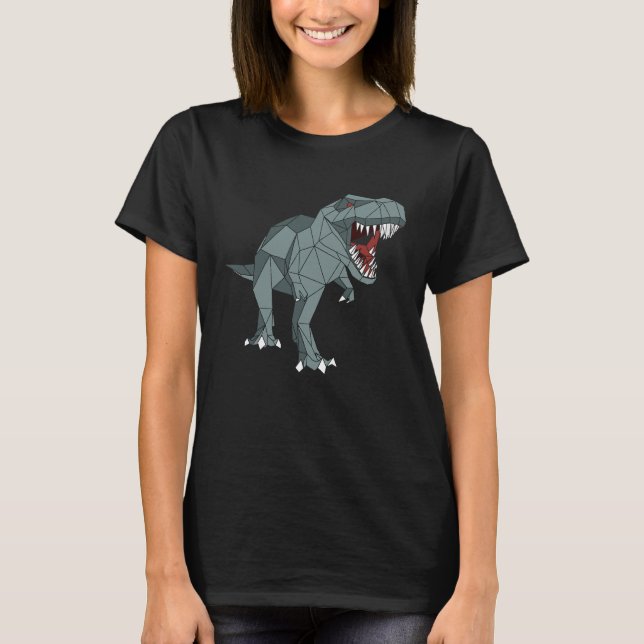 Camiseta Wild Rex Dino 3D geometric Dinosaur (Frente)