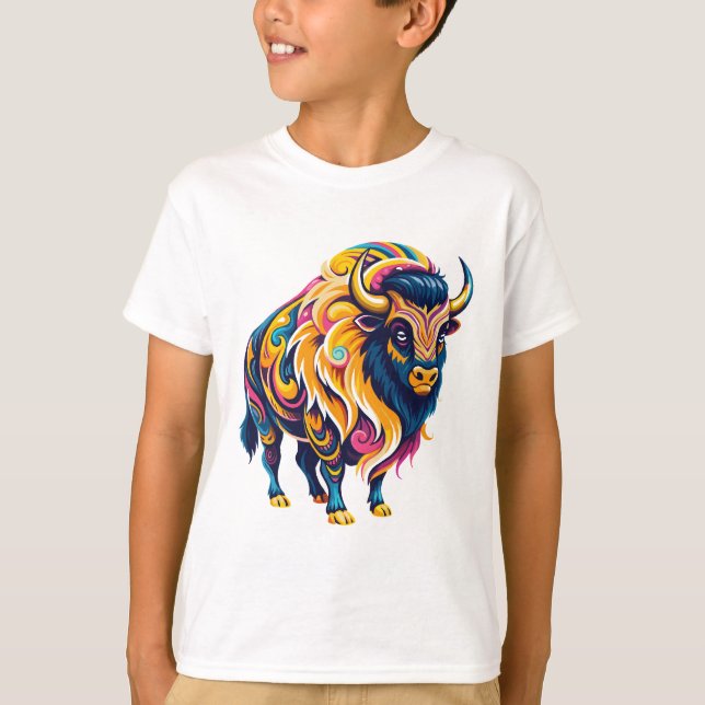 Camiseta Wild Spirit Neon Bison (Frente)