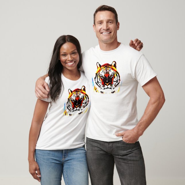 Camiseta Wild Tiger Trabalho de arte (Unissex)