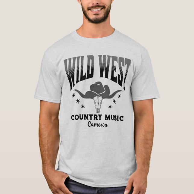 Camiseta Wild West Cowboy Hat Country Music T Shirt (Frente)
