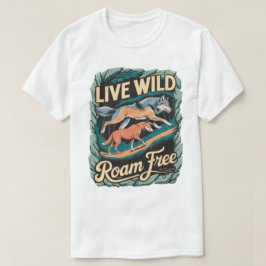 Camiseta Wild Wolves Adventure Retro Nature Trabalho de art