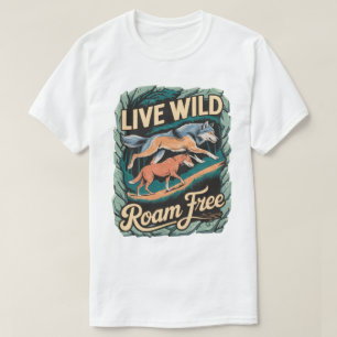 Camiseta Wild Wolves Adventure Retro Nature Trabalho de art