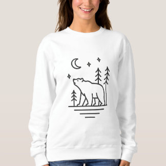 Camiseta Wilderness Bear Under the Moon Women’s Sweatshirt