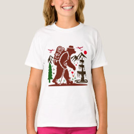 Camiseta Wilderness Caminhando com o Urso Explorador de Art
