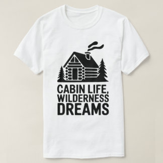 Camiseta Wilderness Dreams Cozy Log Cabin Silhouette Art