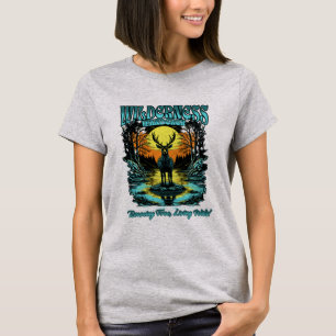 Camiseta Wilderness Wanderer Deer na Floresta