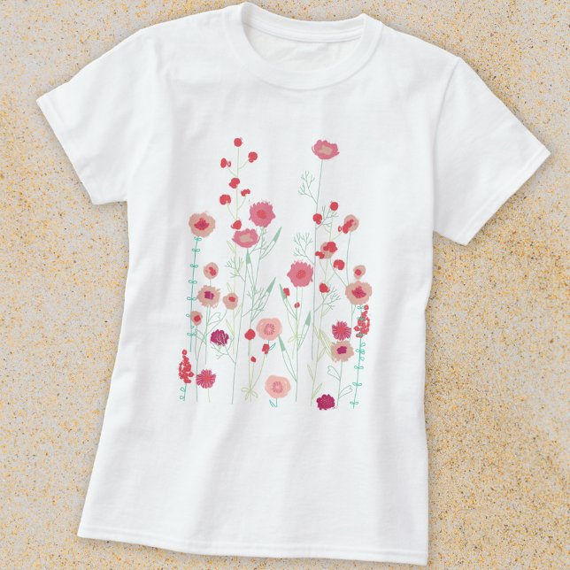 Camiseta Wildflower Boho (Wildflower painting boho t-shirt)