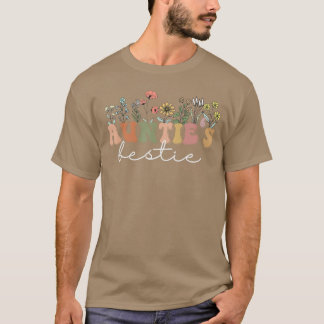 Camiseta Wildflowers Aunties Bestieee Fun Cute Best Friend 