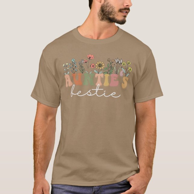 Camiseta Wildflowers Aunties Bestieee Fun Cute Best Friend  (Frente)