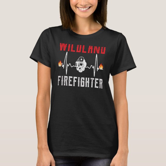 Camiseta Wildland Firefire Fire Rescution Department Heartb (Frente)