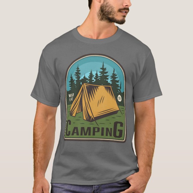 Camiseta WILDLIFE 91 CAMPING vintage (Frente)