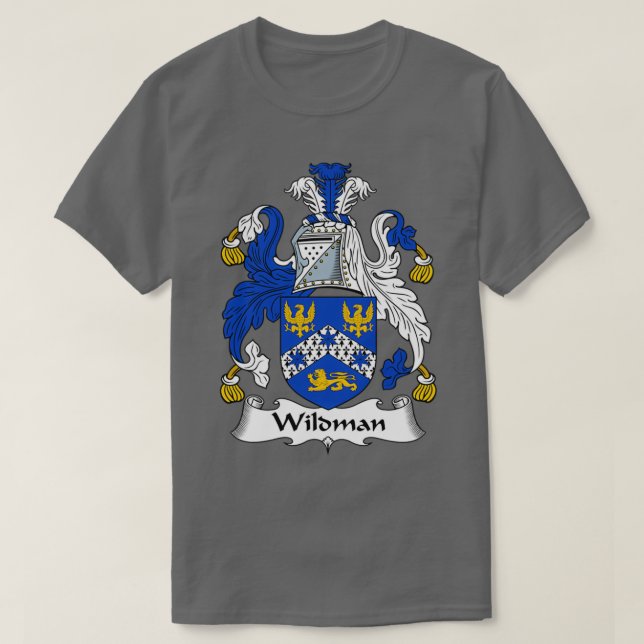 Camiseta Wildman Casaco da Guarda Familiar de Armas (Frente do Design)