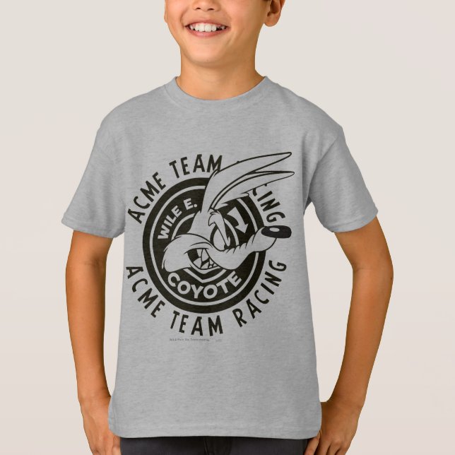 Camiseta Wile E. Coyote Acme Team Racing B/W (Frente)