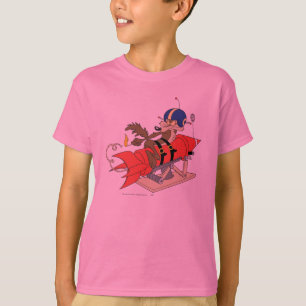 Camiseta Wile E. Coyote lançando o foguete vermelho