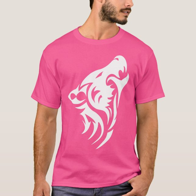 Camiseta Wilf Howling White Wolf Face (Frente)
