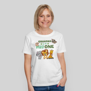 Camiseta Wilgle One Safari Zoo Avó Animal Aniversário