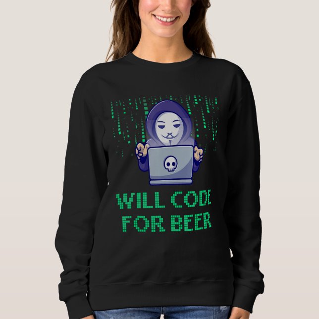 Camiseta Will Code for Beer Computer Programming Profession (Frente)