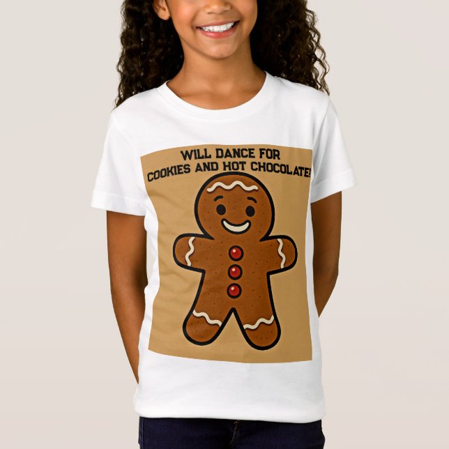 Camiseta Will Dance for Cookies & Cocoa (Frente)