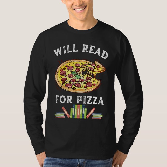 Camiseta Will Read For Pizza 90s Kids Reading Program  Read (Frente)