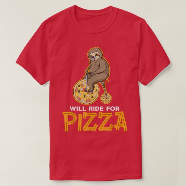 Camiseta Will Ride For Pizza 36095976 (Frente do Design)