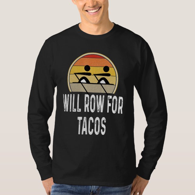 Camiseta Will Row Para Tacos Barcos Retro De Tripulação (Frente)