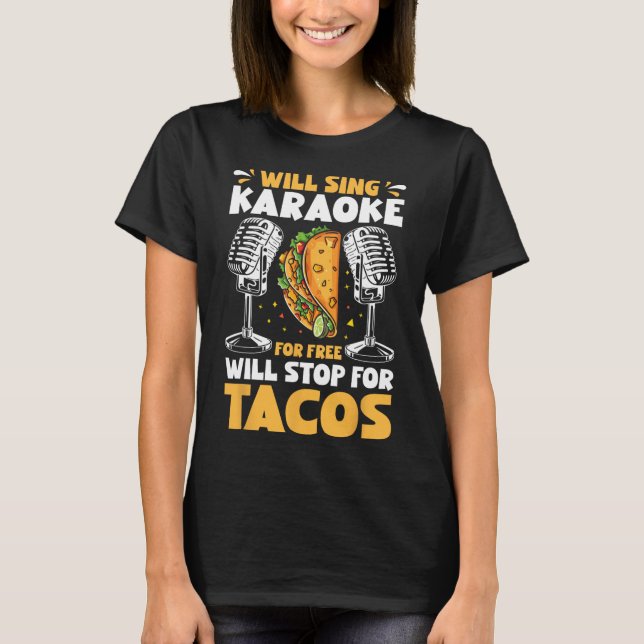 Camiseta Will Sing Karaoke De Gratuito Vai Parar Para A Div (Frente)