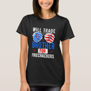 Camiseta Will Trade Brother para Firecrackers 4 de julho Fi