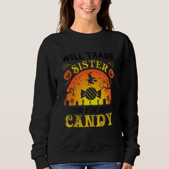 Camiseta Will Trade Sister for Candy   Halloween (Frente)