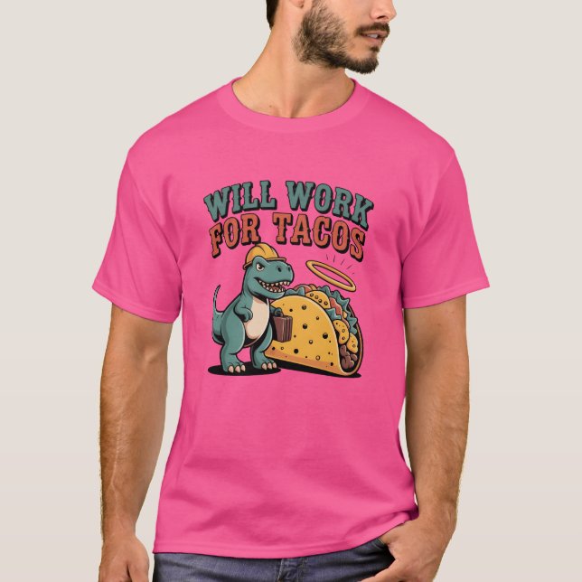 Camiseta Will Work foracos Funny Food Lover Quote retro (Frente)