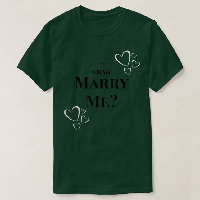 Camiseta Will You Marry Me Engagement Wedding Proposal  (Frente do Design)