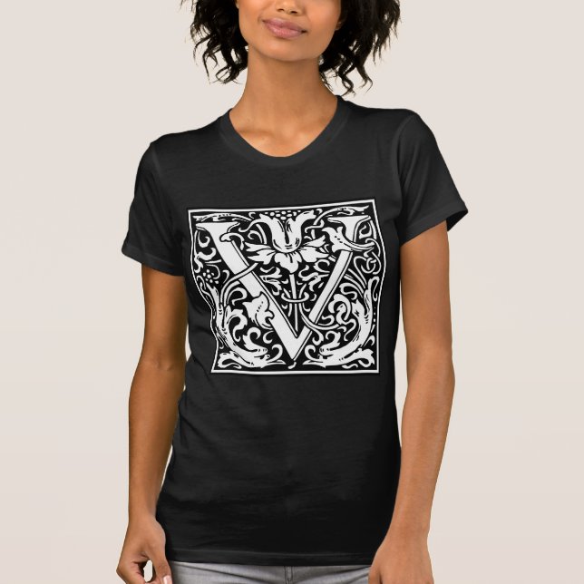 Camiseta William Morris Alphabet "V" (Frente)