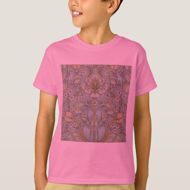 Camiseta William Morris Primavera Thicket: Floral Antiquado (Frente)