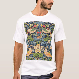 Camiseta William Morris Strawberry Thief Padrão Floral