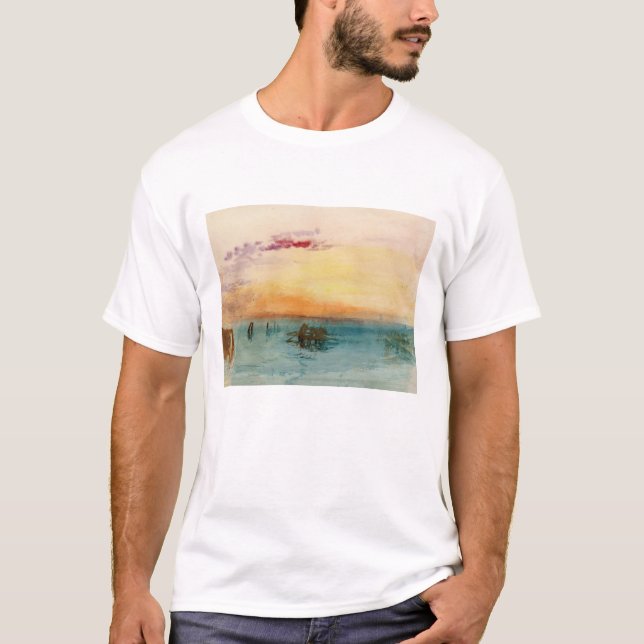 Camiseta William Turner - A laguna perto de Veneza no Sunse (Frente)
