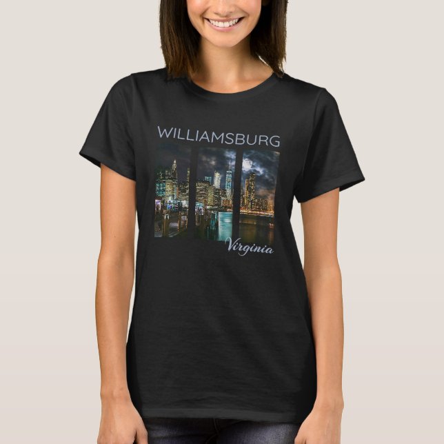 Camiseta Williamsburg Virginia Skyline Local Yorktown York (Frente)