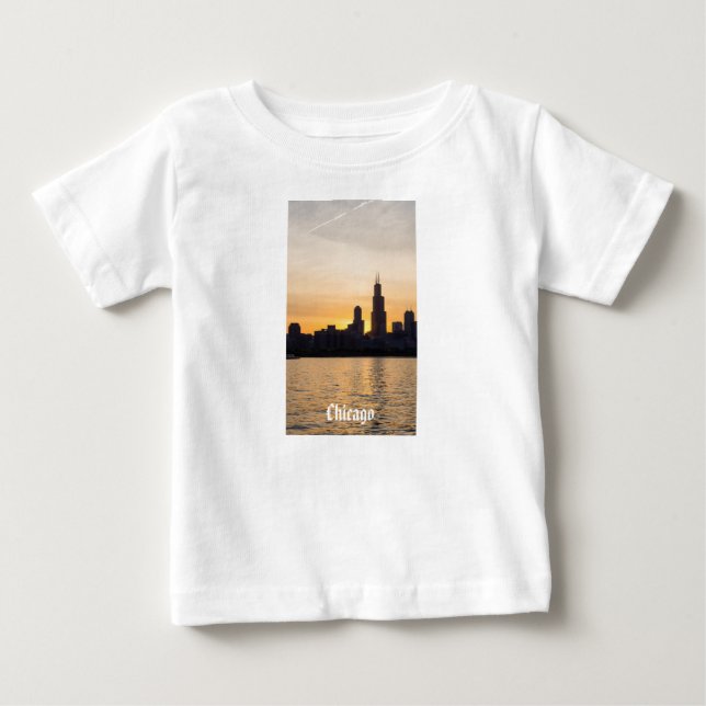 Camiseta Willis Tower Sunset Silhouette (Frente)