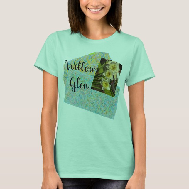 Camiseta Willow Glen San Jose abstrato art, daffodils (Frente)