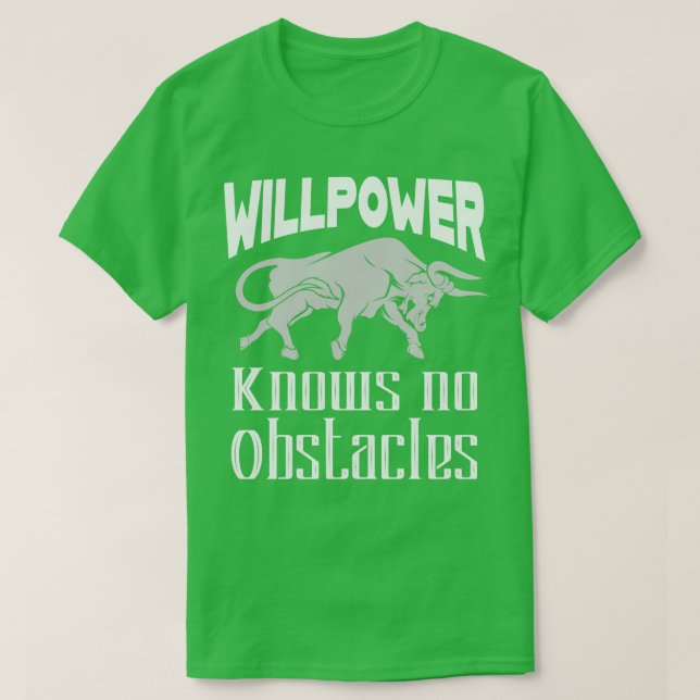 Camiseta Willpower Motivation Bull (Frente do Design)