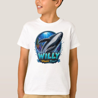 Camiseta Willy Baleia – Flutuando Livre. Divertido