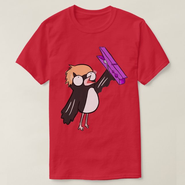 Camiseta Willy Wagtail com um Peg (Frente do Design)