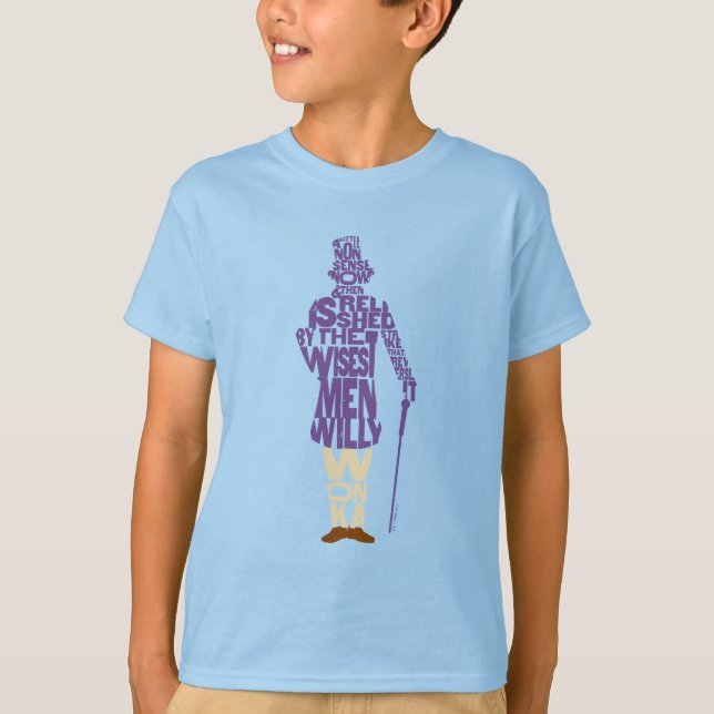 Camiseta Willy Wonka Citação Silhuette (Frente)
