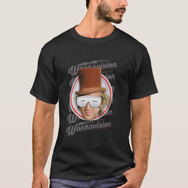 Camiseta Willy Wonka e a Wonkavision da Fábrica de Chocolat (Frente)