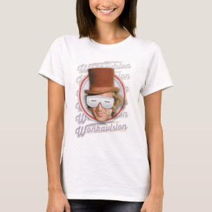 Camiseta Willy Wonka nos óculos de visão