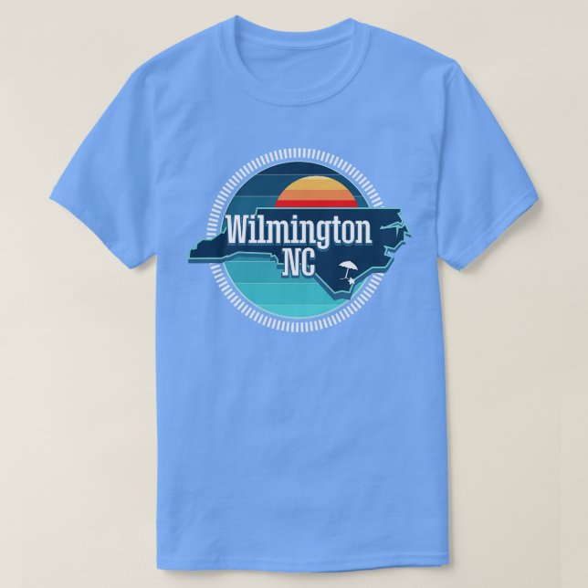 Camiseta Wilmington NC O AZUL (Frente do Design)
