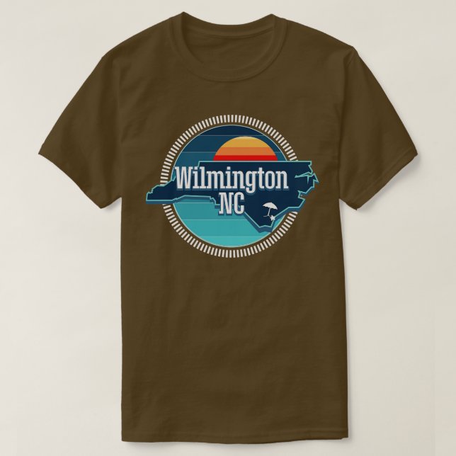 Camiseta Wilmington NC O AZUL (Frente do Design)