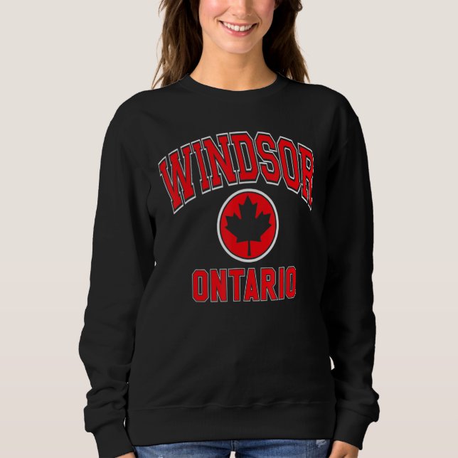 Camiseta Windsor Canada Maple Leaf Circle Varsity Style Red (Frente)