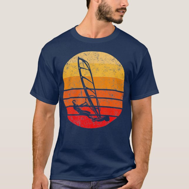 Camiseta Windsurf Windsurfing Retro Sunset Vintage (Frente)