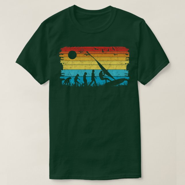 Camiseta Windsurfer Evolution Retro Windsurfing Vintage Sur (Frente do Design)
