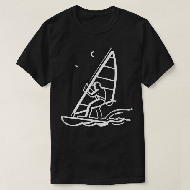 Camiseta Windsurfing Line Art (Frente do Design)
